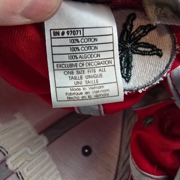 Ohio State Buckeyes Hat Mens One Size Red Adjustable Cap Embroidered OSU Cotton - Picture 11 of 11